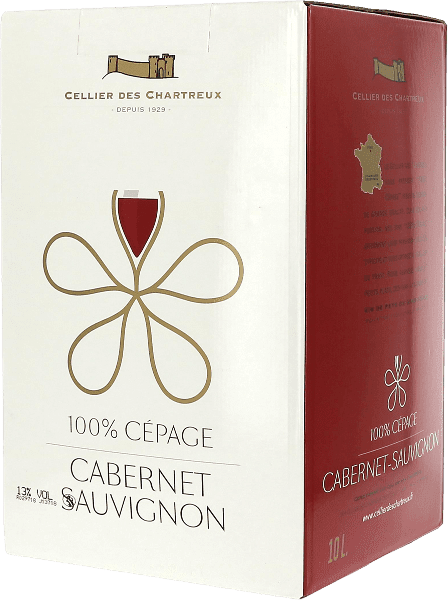 CABERNET SAUVIGNON IGP GARD CELLIER DES CHARTREUX ROUGE BIB 10L
