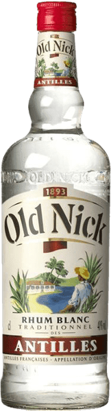 OLD NICK "RHUM BLANC DES ANTILLES" 40° ANTILLES FRANÇAISES