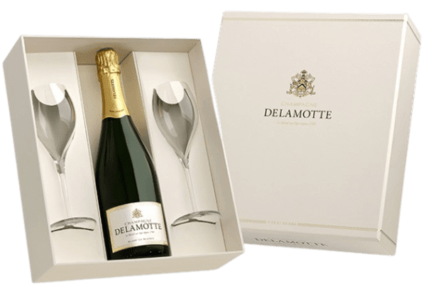 COFFRET DELAMOTTE BRUT BLANC DE BLANCS 75CL & 2 FLÛTES