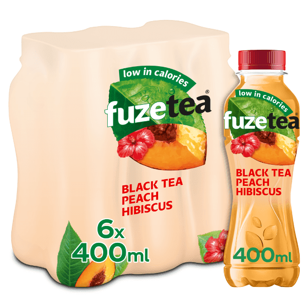 FUZE TEA BLACK TEA PECHE HIBISCUS PET 6X40CL
