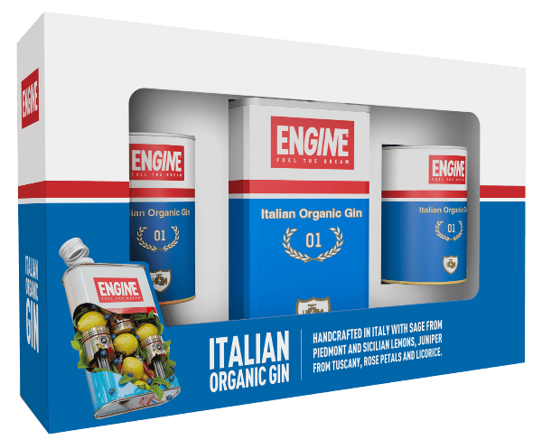 COFFRET ENGINE ORGANIC GIN +2 MUGS 42° 50CL
