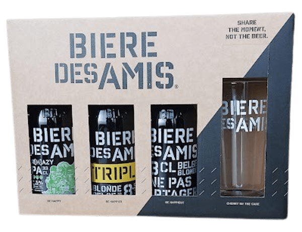 COFFRET BIÈRES DES AMIS + 1 VERRE 3X33CL