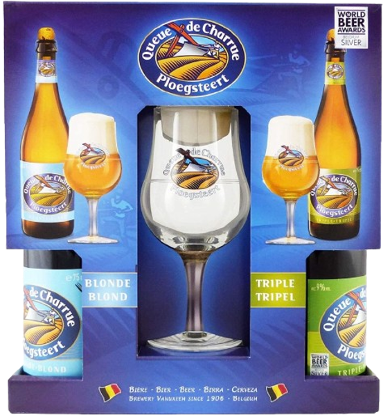 COFFRET QUEUE DE CHARRUE 2x75cl + 1 VERRE
